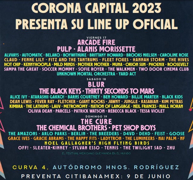 Corona Capital 2023, cartel completo