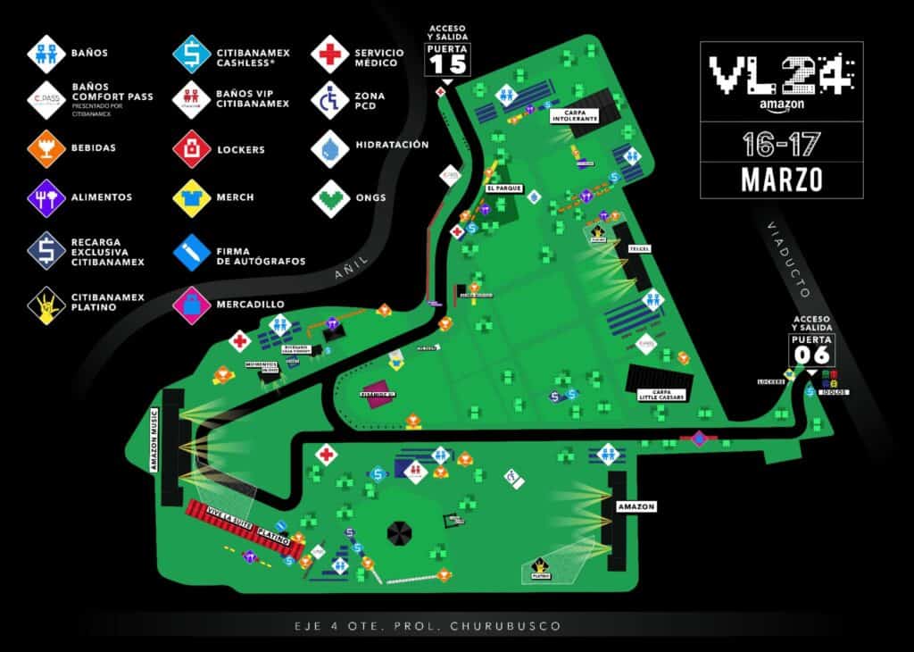 Mapa del Vive Latino